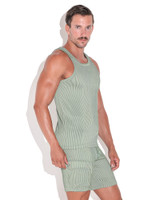 CODE 22 Reflex Tank Top | Khaki 9741 | Side View | Mens Tank Tops | Topdrawers Clothing for Men