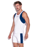 CODE 22 Flux Tank Top | White 9925 | Side View | Mens Tank Tops | Topdrawers Clothing for Men