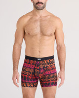 Saxx Daytripper Boxer Brief Fly Tropical Lineup Black SXBB11F | Front View | Mens Boxer Briefs | Topdrawers Underwear for Men