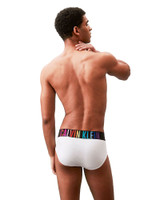 Calvin Klein Intense Power Cotton Stretch Low Rise Brief White NB3938G-100 | Rear View | Mens Briefs | Topdrawers Underwear for Men