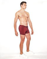 ST33LE Stretch Knit Jeans Shorts 3" Inch | Cranberry ST-1975-15 | Side View | Mens Shorts | Topdrawers Clothing for Men