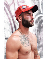 Breedwell Cyber Holo Hat | Red BWHOLO-HAT | Side View | Mens Caps | Topdrawers Apparel for Men