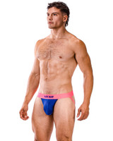 Barcode Berlin Arlo Jock Royal Neon Pink 92509 | Side View | Mens Jockstraps | Topdrawers Underwear for Men