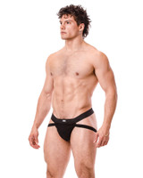 Barcode Berlin Anton Jock Black 80574 | Side View | Mens Jockstraps | Topdrawers Underwear for Men