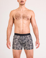 Saxx Smooth Luxe Boxer Brief Tropic Royale Black 26S15BB | Front View | Mens Boxer Briefs | Topdrawers Underwear for Men