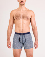 Saxx Vibe Xtra Boxer Brief Anchor Stripe Blue SXVX24F | Front View | Mens Boxer Briefs | Topdrawers Underwear for Men