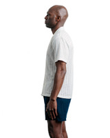 Champlain Poolside Camp Collar Shirt White CHP-003-SS26011-04 | Side View | Mens Short Sleeve Shirts | Topdrawers Clothing for Men