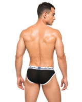 Private Structure Classic Mid Waist Mini Brief | Cosmo Black SCUS4529 | Rear View | Mens Briefs | Topdrawers Underwear for Men