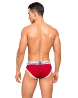 Private Structure Classic Mid Waist Mini Brief | Mod Red SCUS4529 | Rear View | Mens Briefs | Topdrawers Underwear for Men