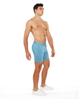 ST33LE Stretch Knit Jeans Shorts Oasis Teal ST-1932 | Side View | Mens Shorts | Topdrawers Clothing for Men
