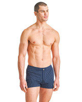 Postmarc Seersucker Swim Shorts Marina PM-6023-01 | Side View | Mens Swim Boxers | Topdrawers Swimwear for Men