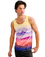 ST33LE Stretch Mesh Tank Purple Gold Landscape ST-11147 | Side View | Mens Tank Tops | Topdrawers Clothing for Men