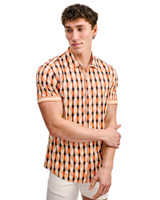 ST33LE Performance Short Sleeve Shirt Spice Sand Beads ST-26028 | Side View | Mens Short Sleeve Shirts | Topdrawers Clothing for Men