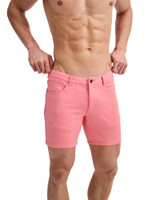 ST33LE Stretch Knit Jeans Shorts Crepe Pink ST-1932 | Front View | Mens Shorts | Topdrawers Clothing for Men