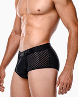 PUMP! Whisper Boxer Black 11112 | Side View | Mens Boxer Briefs | Topdrawers Underwear for Men