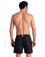 Arena Fundamentals Swim Short Black White 006443-511 | Rear View | Mens Swim Shorts | Topdrawers Swimwear for Men