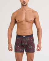 Saxx Vibe Xtra Boxer Brief Smoking Jacket Huckleberry SXVX24F-SJH | Front View | Mens Boxer Briefs | Topdrawers Underwear for Men