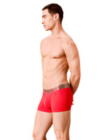 Calvin Klein Brushed Microfiber Stretch Bronze Low Rise Trunk Goji Berry NB4672-VTW | Side View | Mens Boxer Briefs | Topdrawers Underwear for Men