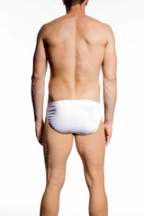 002 White - JM BASIX Bikini 08152 - Rear View - Topdrawers Underwear for Men
