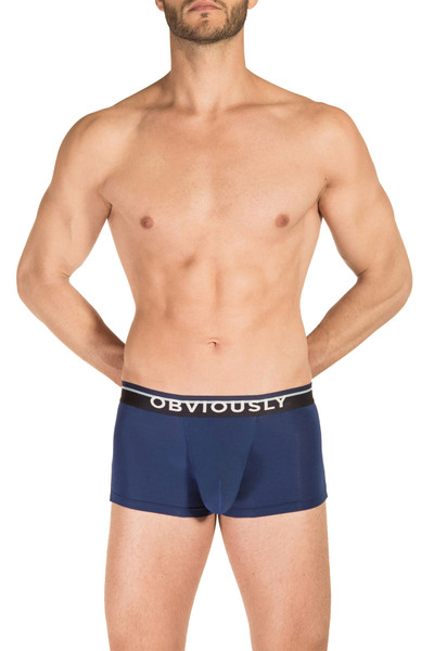 Obviously PrimeMan Trunk A03-1C Navy - Mens Trunk Boxers - Front View - Topdrawers Underwear for Men
