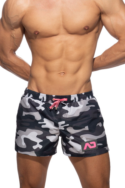 Addicted Camouflage Printed Swim Short ADS096-17M0 Camouflage Mod - Mens Board Short Swim Shorts - Front View - Topdrawers Swimwear for Men
