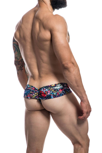 Cut4Men High Cut Cheeky Brief | Tattoo C4M05-TTO - Mens Thong Briefs - Rear View - Topdrawers Underwear for Men
