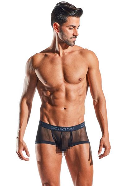 Cocksox Mesh Trunk | Black Shadow CX68ME-BLSH - Mens Boxer Briefs - Front View - Topdrawers Underwear for Men
