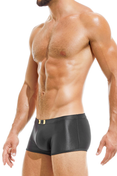 Modus Vivendi Gordian Knot Brazil Cut Swim Boxer CS2221-BL Black - Mens Swim Trunks - Side View - Topdrawers Swimwear for Men
