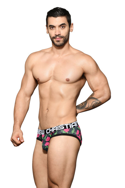 Andrew Christian Floral Mesh Brief w/ Almost Naked 92368 - Mens Briefs - Side View - Topdrawers Underwear for Men
