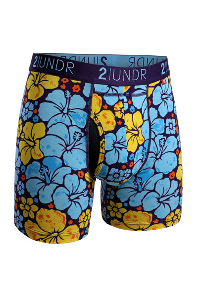 2UNDR Swing Shift Boxer Brief | Flower Power 2U01BB-317 - Mens Boxer Briefs - Front View - Topdrawers Underwear for Men
