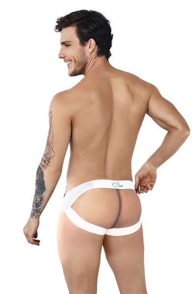 Clever Primal Jockstrap | White 0951 - Mens Jockstraps - Rear View - Topdrawers Underwear for Men
