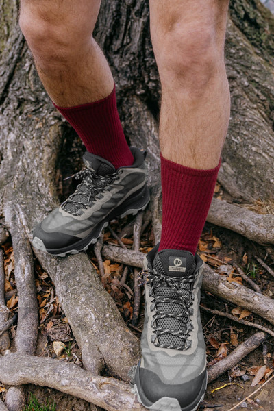 American Trench Mil-Spec Sport Socks | Oxblood SCK-SS-MLSPC-OXR - Mens Crew Socks - Front View - Topdrawers Underwear for Men
