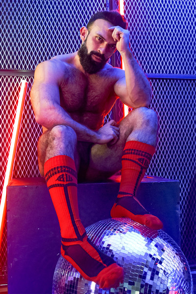 Breedwell Hybred Socks | Red 2203-HSOCKS-RD - Mens Fetish Long Socks - Front View - Topdrawers Underwear for Men
