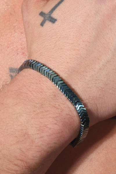 Andrew Christian Blue Hematite Bracelet | 8744  - Mens Bracelet Jewellery - Front View - Topdrawers Apparel for Men
