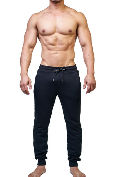 Private Structure BeFit Sweat Slim Jogger | Black | BSBX4209-BL  - Mens Athletic Pants - Front View - Topdrawers Clothing for Men
