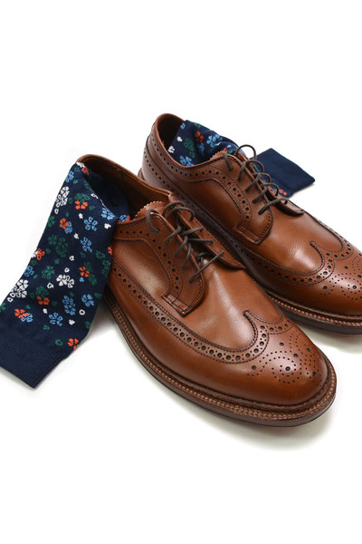 American Trench Cotton Floral Crew Socks | Navy | SCK-SH-FLORAL  - Mens Socks - Front View - Topdrawers Underwear for Men
