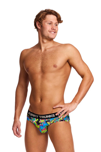 Funky Trunks Underwear Briefs | Smash Mouth | FT56M71625  - Mens Briefs - Side View - Topdrawers Underwear for Men
