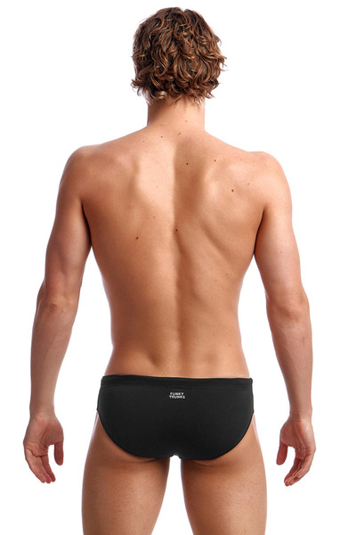 Funky Trunks Classic Swim Briefs | Still Black | FT35M00038  - Mens Swim Briefs - Rear View - Topdrawers Swimwear for Men
