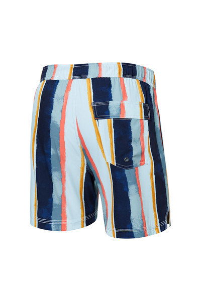 Saxx Oh Buoy 2N1 Volley Swim Short 5" | H2O Stripe Blue | SXSW03L-HSB  - Mens Boardshort Swim Shorts - Rear View - Topdrawers Swimwear for Men
