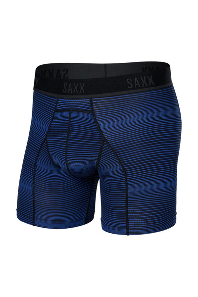 Saxx Kinetic Boxer Brief | Variegated Stripe Blue | SXBB32-VSB  - Mens Boxer Briefs - Front View - Topdrawers Underwear for Men
