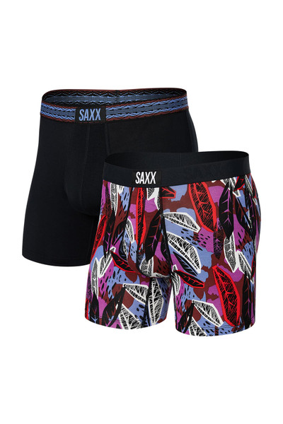 Saxx 2-Pack Vibe Boxer Brief | Tropic Jungle Asher Waistband | SXPP2V-TJA  - Mens Boxer Briefs - Front View - Topdrawers Underwear for Men
