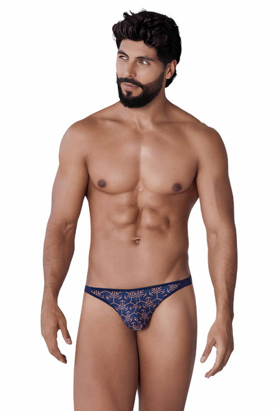 Clever Voyage Thong | Dark Blue | 1325-08  - Mens Thongs - Front View - Topdrawers Underwear for Men
