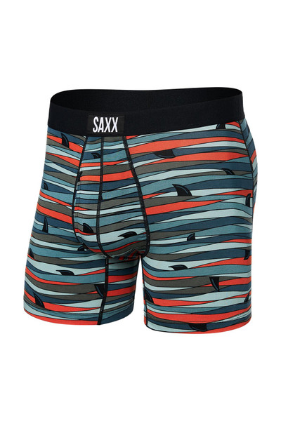 Saxx Ultra Boxer Brief w/ Fly | Fins Blue Multi | SXBB30F-FNS  - Mens Boxer Briefs - Front View - Topdrawers Underwear for Men
