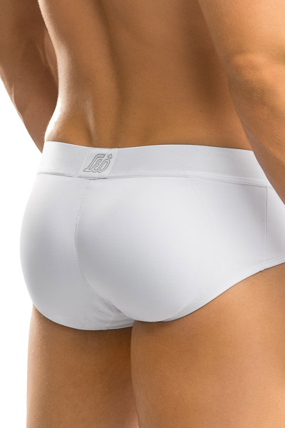 Leo Padded Butt Enhancer Brief 033293 White from Topdrawers Underwear - Close Back View