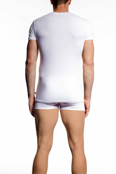 002 White - JM NATURA Crew Neck T-Shirt 90381 - Rear View - Topdrawers Underwear for Men