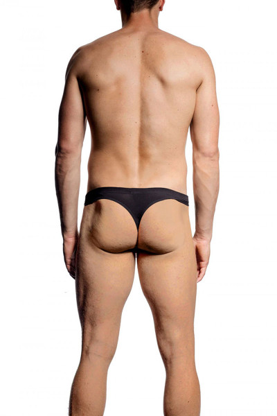 001 Black - JM NATURA Thong 90365 - Rear View - Topdrawers Underwear for Men