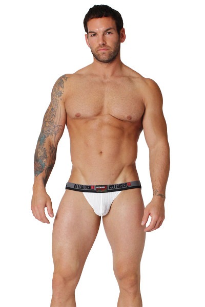 White - CellBlock 13 Ward13 Seamless Jockstrap CBU106 - Front View - Topdrawers Underwear for Men White - CellBlock 13 Ward13 Seamless Jockstrap CBU106 - Front View - Topdrawers Underwear for Men