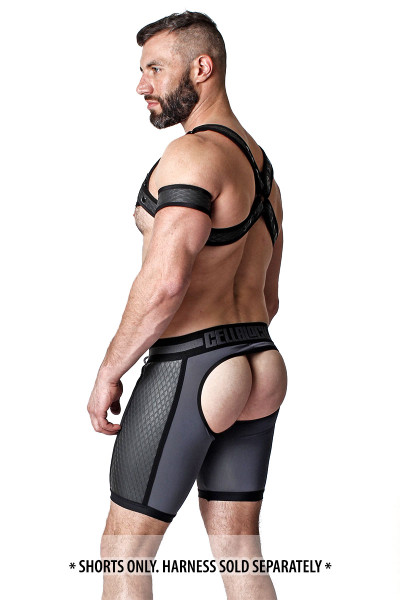 Grey - CellBlock 13 Gridiron Short Jock CBS099 - Rear View - Topdrawers Underwear for Men Grey - CellBlock 13 Gridiron Short Jock CBS099 - Rear View - Topdrawers Underwear for Men
