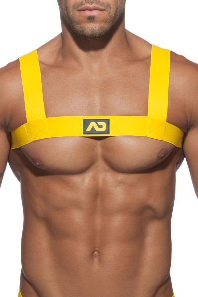 03 Yellow - Addicted Basic Elastic Harness ADF104 - Front View - Topdrawers Underwear for Men