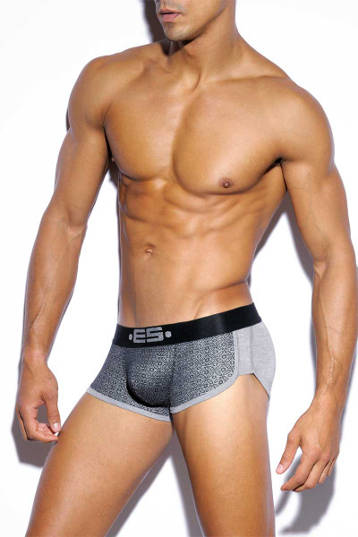 ES Collection Bisanzio Combi Push Up Boxer UN211-11 Charcoal Grey - Mens Trunks - Side View - Topdrawers Underwear for Men ES Collection Bisanzio Combi Push Up Boxer UN211-11 Charcoal Grey - Mens Trunks - Side View - Topdrawers Underwear for Men